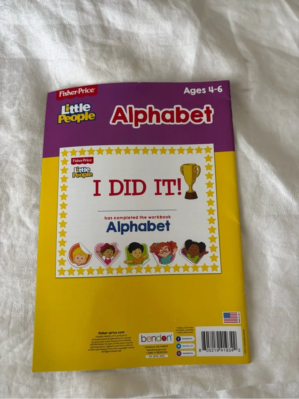 Fisher-Price Little People Alphabet Activity Book - Purple & Yellow
